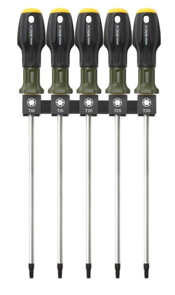 726305 Набор отверток TORX длиной 250мм (Т10,Т15,Т20,Т25,Т30) 5штук