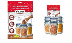 Набор пакетов с защелкой &quot;Баночки для хранения-900мл&quot; 3шт Komfi
