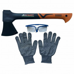 Топор с перчаткой и очками в пластиковом футляре X-pert