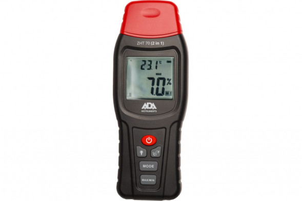 Измеритель влажности и температуры контактный ADA ZHT 70 (2 in 1) (древесина,стройматериалы, темпереатура воздуха)