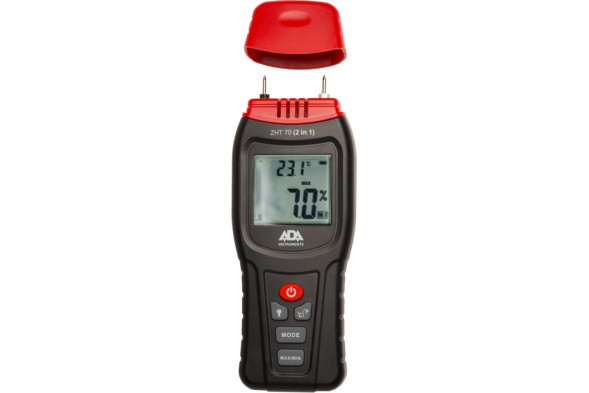 Измеритель влажности и температуры контактный ADA ZHT 70 (2 in 1) (древесина,стройматериалы, темпереатура воздуха)