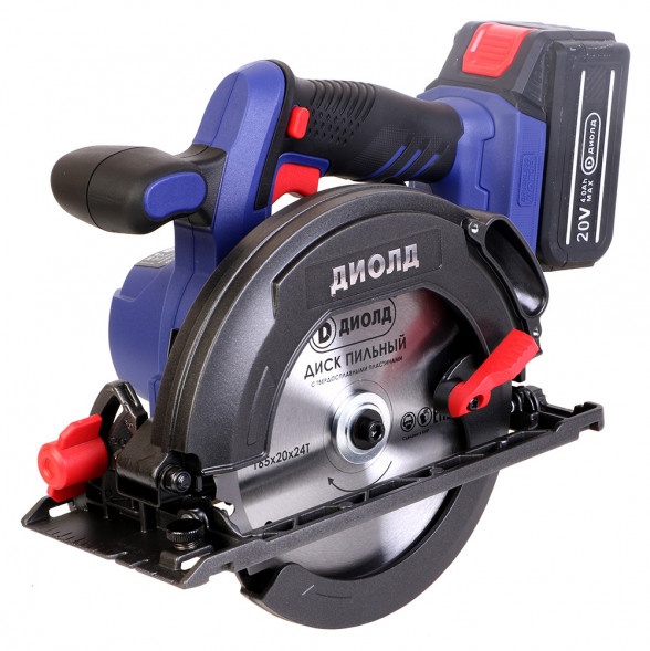 Пила дисковая аккумуляторная (АДП-20ЛИ-02) &quot;ДИОЛД&quot; (без батареи и ЗУ)