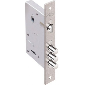 Замок врезной 1.04.27 Кремень никель, сувальдный стержни 3шт. d12мм под фалевую ручку