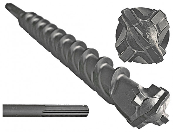Бур по бетону SDS МАХ с четырьмя режущими кромками  16*400 SKOLE