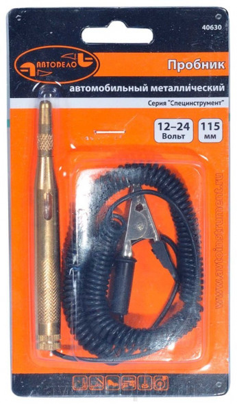 40630 Пробник автомобильный &quot;игла&quot; 110мм, 6-24В провод 3 м АвтоДело