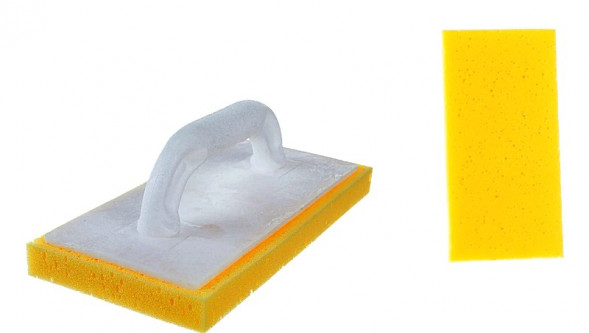 Терка пластмассовая с покрытием из гидрогубки (паролон) 25мм, 280*120мм