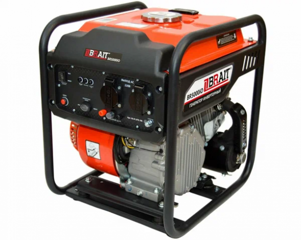 Генератор бензиновый инверторный BR5000iO (3,5/3,7кВт, 220В, 50Гц, бак 7л, откр типа розетки 2*16А)
