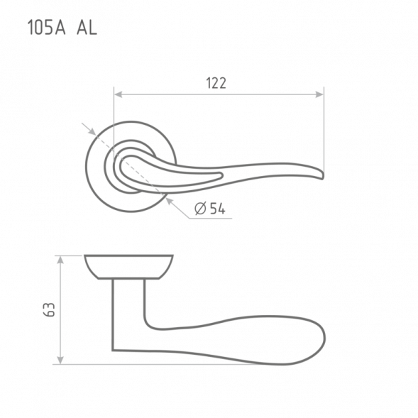 Ручка дверная AL 105А AL ст.бронза &quot;Нора-М&quot;