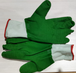 А-42 Перчатки нейлоновые с двухсторонним рефленым латексным покрытием Эластик (крокодил) 10шт.