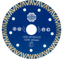 Диск алмазный &quot;TORGWIN&quot; по керамике тип &quot;V&quot; HOT PRESS  125*10*22.23