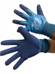 А-5 Перчатки стрейчевые из нейлона с резиновым покрытием + латексное покрытие "Пена" (12шт)