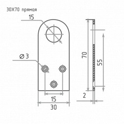 Накладка для замка 30х70 Ц проушина "Нора-М"