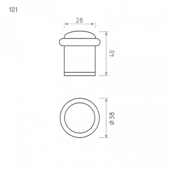 Ограничитель дверной 101 (хром)  "Нора-М"