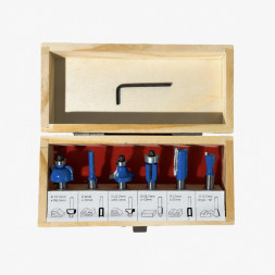 Набор фрез по дереву 6 предметов - хвостовик 8 мм