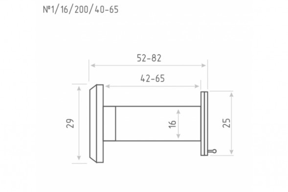 Глазок дв. №1Ц/16/200/40-60 (хром) Нора-М