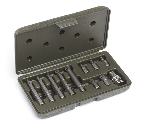 626791 Набор вставок  SPLINE 3/8&quot; (М5,М6,М8,М10,М12) дл.75мм, 11 предм.