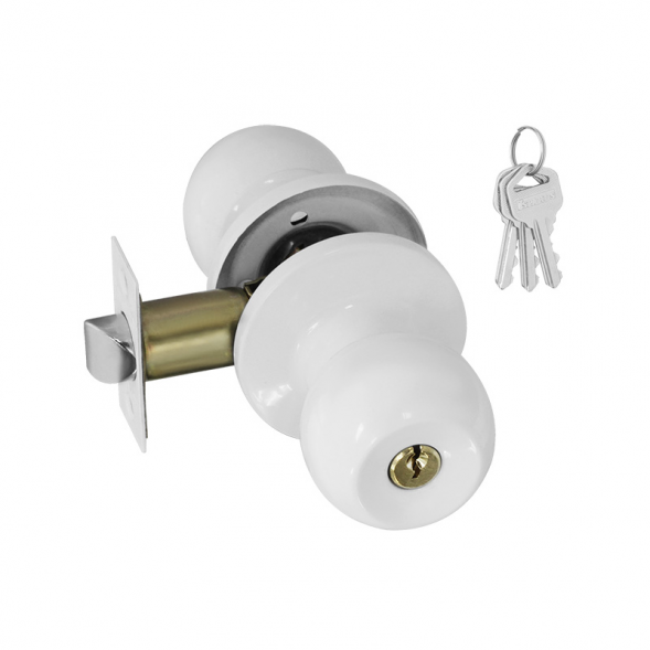 Защелка м/к (ключ/фикс.) ЗШ-01 ISPARUS (белый)  НОРА-М