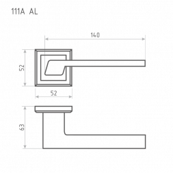 Ручка дверная AL 111К AL ст.бронза &quot;Нора-М&quot;