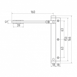 Доводчик дверной 101 (до 20кг) (сереб.)
