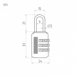 Замок навесной кодовый 604 (голубой) &quot;Нора-М&quot;