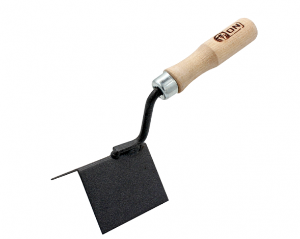 Кельма для внешних углов 80 х 60 х 60мм, деревянная рукоятка, окрашенная сталь ON