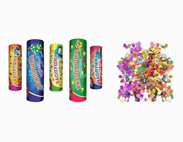 Хлопушки конфетти Рос. (10шт.)