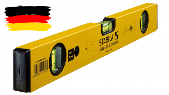 Уровень тип 70-2,  120см  (2верт.1гориз.точн.0,5мм/м) STABILA