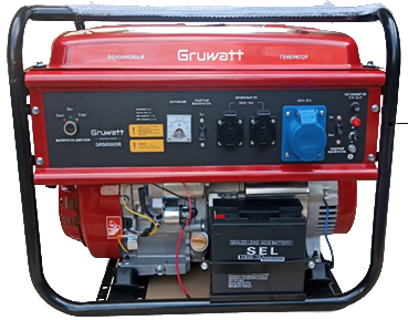 Бензиновый генератор 5500Вт электростартер  GRUWATT