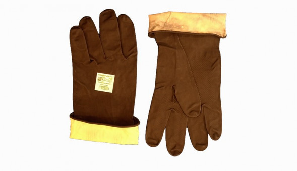 А-18 Перчатки &quot;Кислотнощелочностойкие&quot; двухслойные,  Р10 (12 шт)