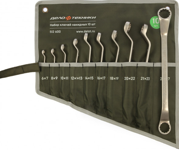 512600 Набор ключей накидных -10шт. тетрон.сумка