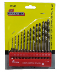 Набор сверл для шуруповерта 13шт."Практик"