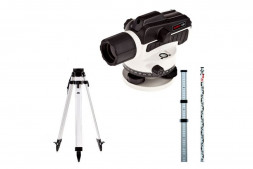 КОМПЛЕКТ Нивелир оптический ADA Ruber 32 с поверкой+Рейка нивелирная телескопическая ADA STAFF 3+Штатив алюминиевый на клипсах ADA Light