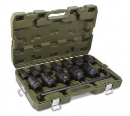 670713 Набор головок ударных, удлиненных с воротком  3/4&quot; 13предм.(17,19,21мм)