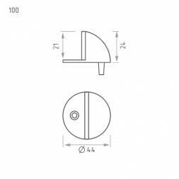Ограничитель дверной 100 (мат.никель.)  "Нора-М"