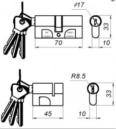 Механизм цилиндровый МЦ 8 ОМЕГА