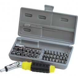 Отвертка с трещоткой, с набором бит и головок 41пр. 269-Е