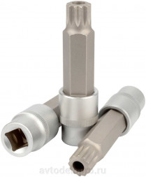 39616 Головка со вставкой SPLINE М16 с отверстием (1/2&quot;;L=100мм) АвтоДело