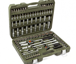 622808 Набор головок двенадцатигранных 1/4&quot;, 1/2&quot; с принадлежностями, 108 предм.