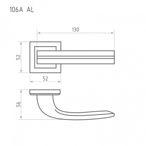 Ручка дверная AL 106К AL золото &quot;Нора-М&quot;