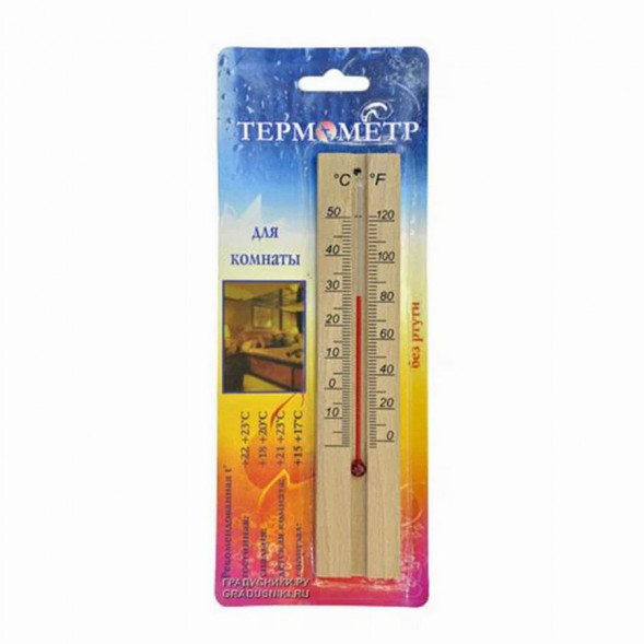 Термометр уличный деревянный на блистере