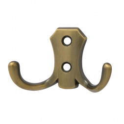 Крючок-вешалка №10 2-х рож. (ст.бронза)