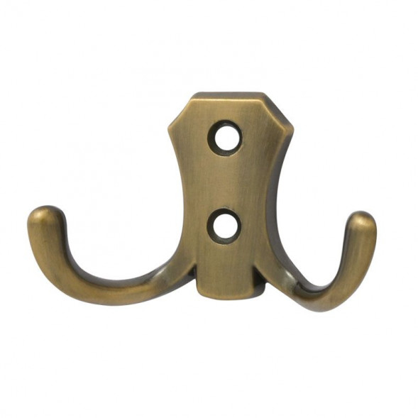 Крючок-вешалка №10 2-х рож. (ст.бронза)