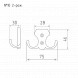 Крючок-вешалка №10 2-х рож. (ст.бронза)