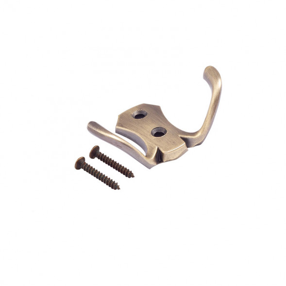 Крючок-вешалка №10 2-х рож. (ст.бронза)