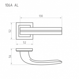 Ручка дверная AL 106К AL хром &quot;Нора-М&quot;
