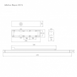 Доводчик ISPARUS 830 SLIDER (до 80кг) (серебро) морозостойкий со скользящей тягой