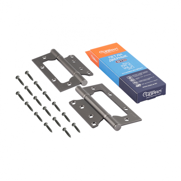 Петля накладная унив. 800-5" FHP-STD (графит) без колп.(125х75х2,5) Нора-М