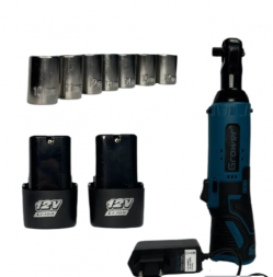 Бесщеточный аккумуляторный угловой гайковерт,аккум. 2шт 12в, 1.5Ah, З/У GROWER