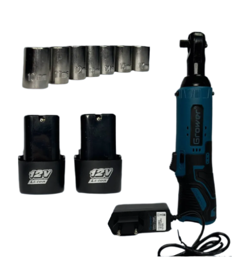 Бесщеточный аккумуляторный угловой гайковерт,аккум. 2шт 12в, 1.5Ah, З/У GROWER