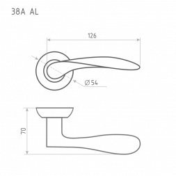 Ручка дверная AL 38A AL (золото)  &quot;Нора-М&quot;